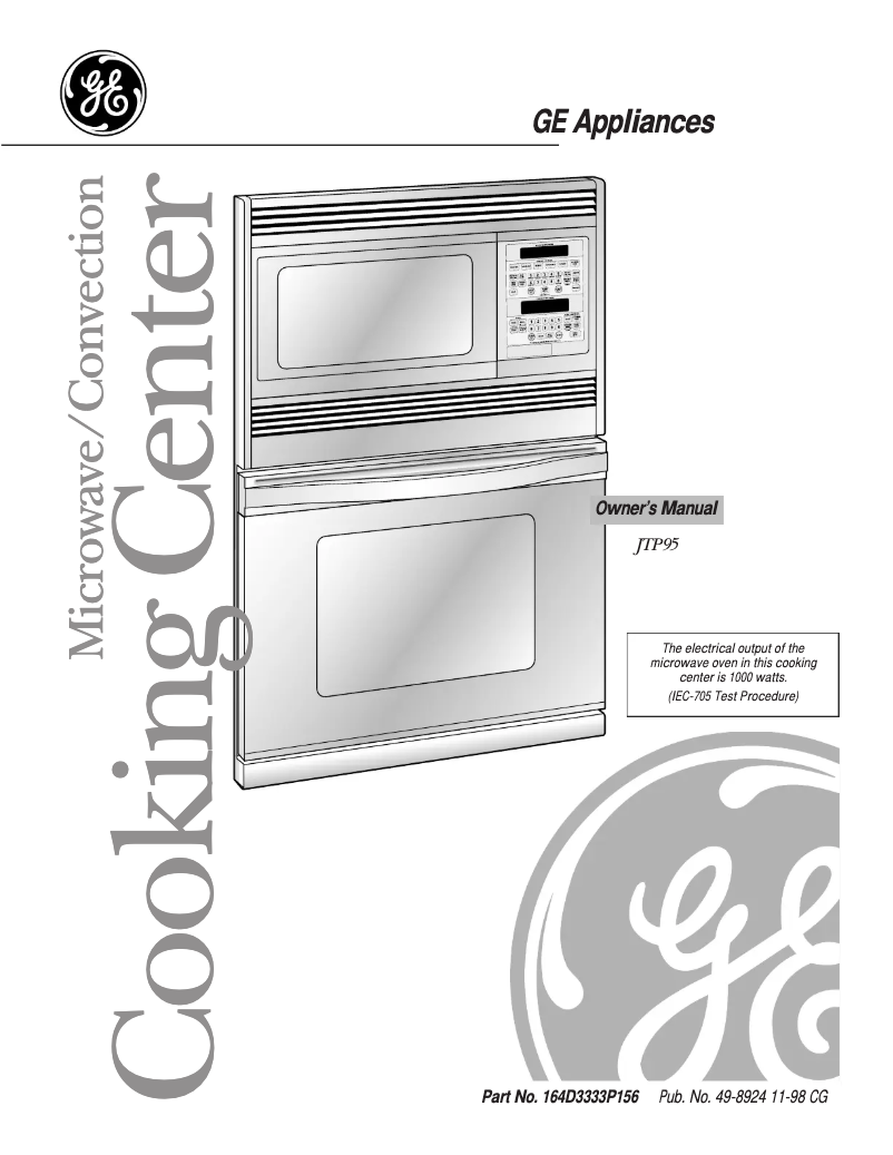 Página 1 del manual Manual de uso y mantenimiento GE Profile JTP95WAWW