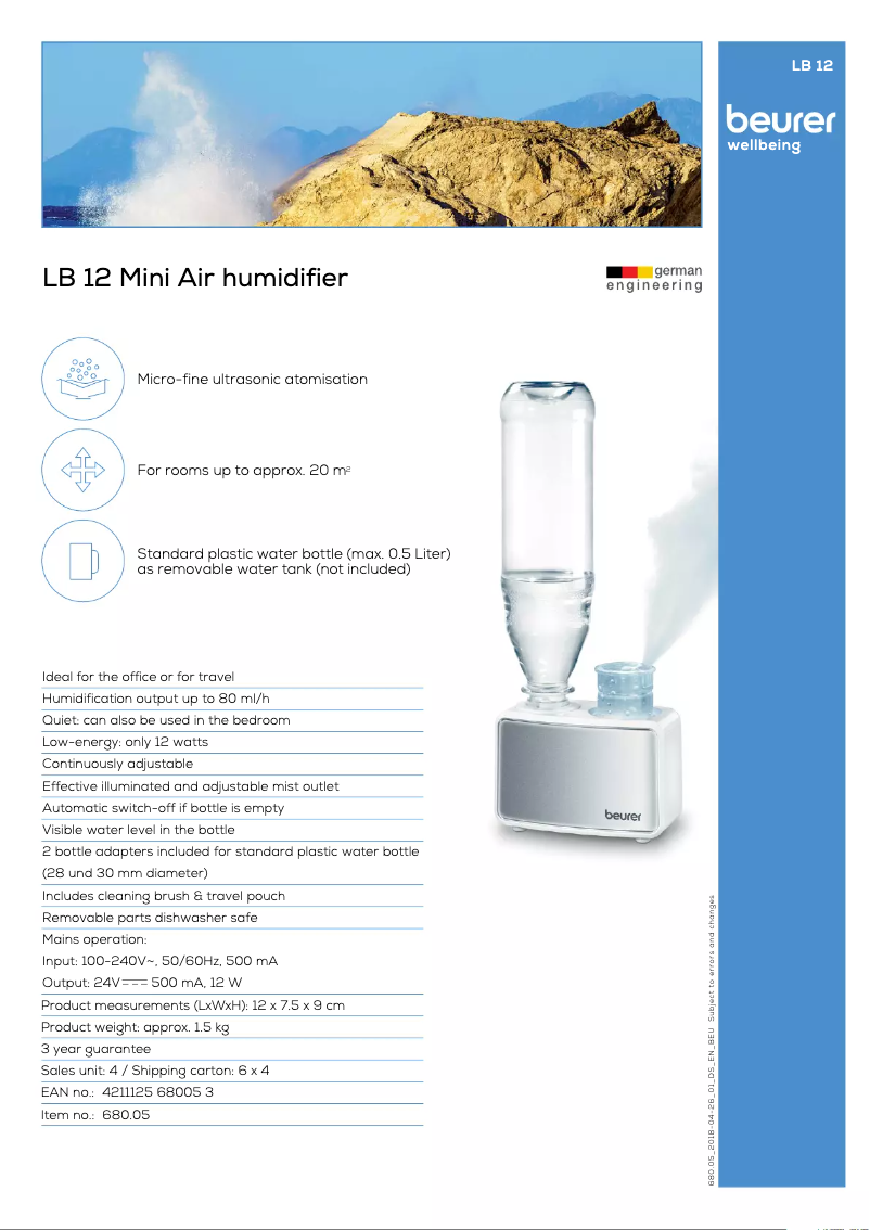 Page n°1 - Fiche technique Beurer LB 12