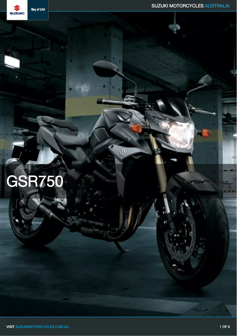 Page 1 de la notice Manuel utilisateur Suzuki GSR750
