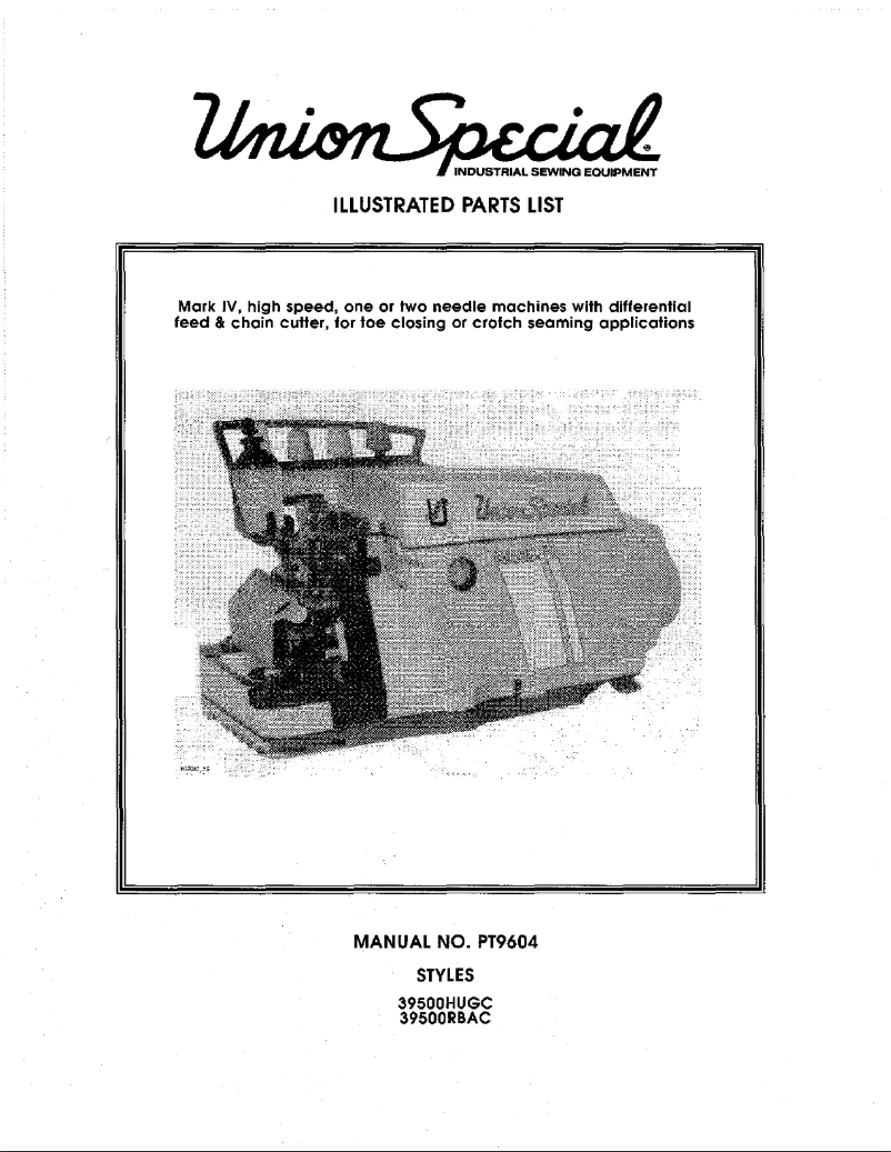 Page n°1 - Manuel utilisateur Union Special 39500RBAC