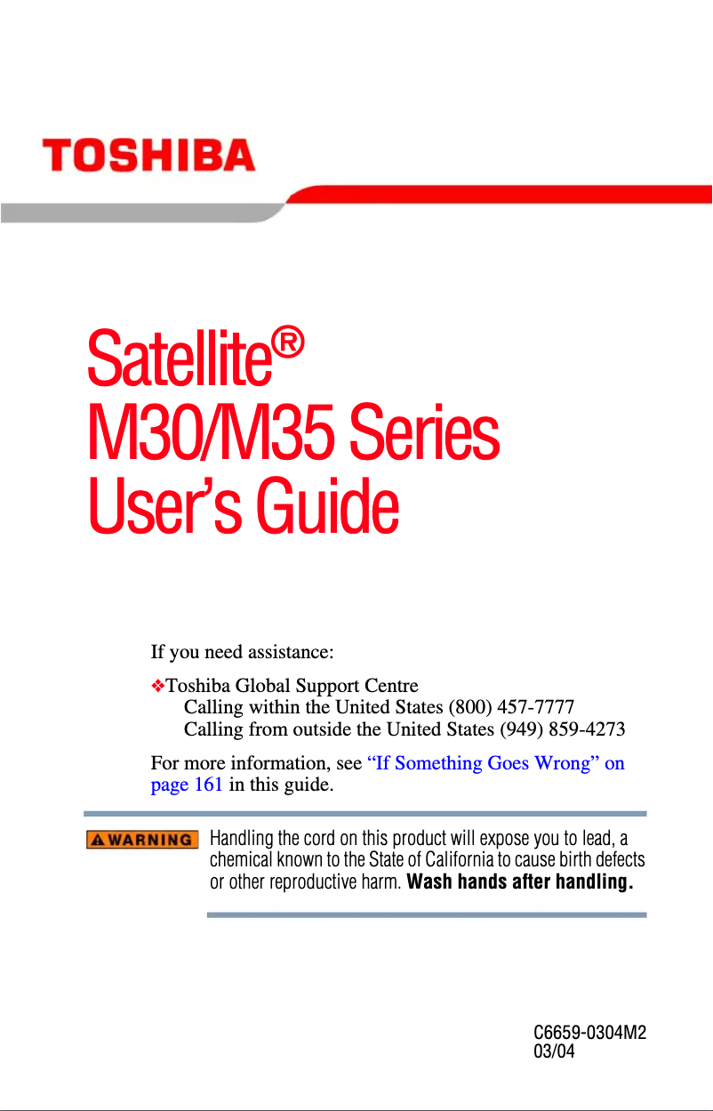 Image de la première page du manuel de l'appareil Satellite M35
