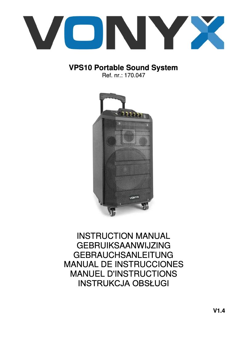 Page 1 de la notice Manuel utilisateur Vonyx VPS10