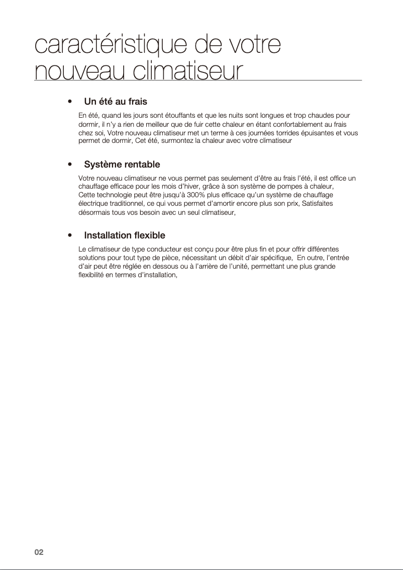 Page 1 de la notice Manuel utilisateur Samsung AM036FNFDEH/EU