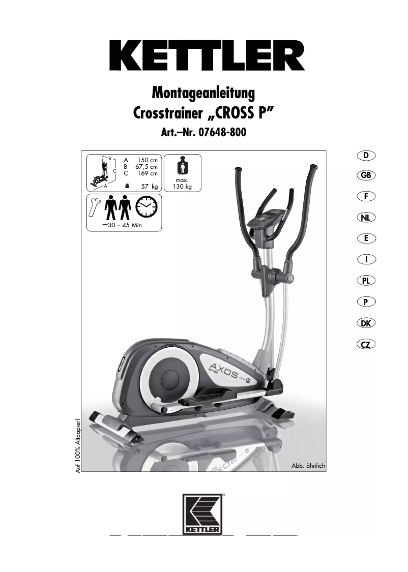 Página 1 del manual Manual de usuario Kettler Axos Cross P