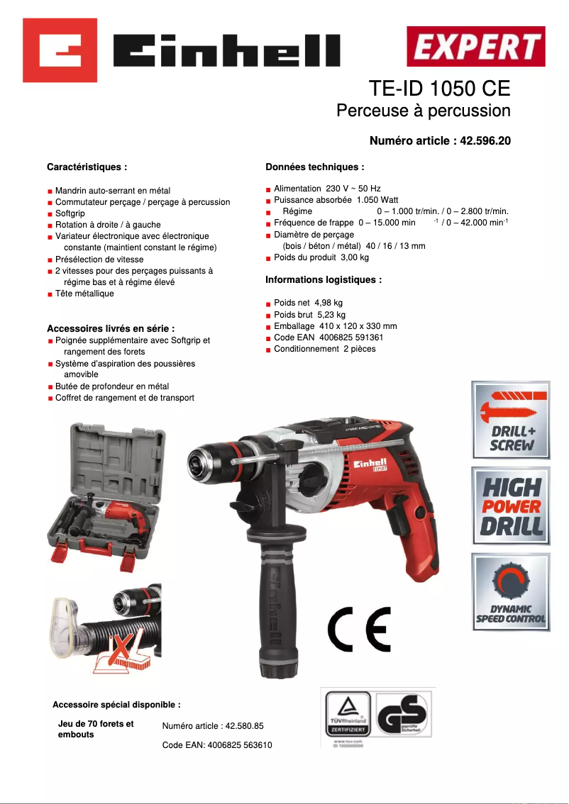 Image de la première page du manuel de l'appareil TE-ID 1050 CE