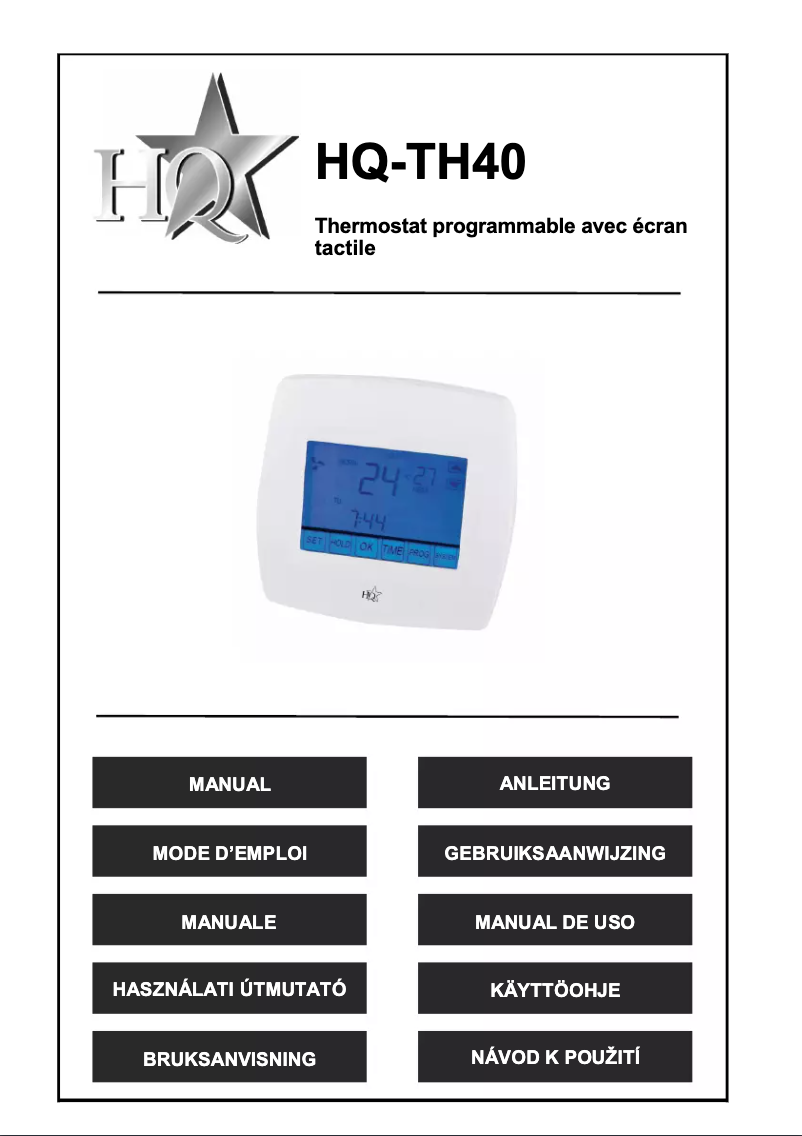 Page n°1 - Manuel utilisateur HQ TH40
