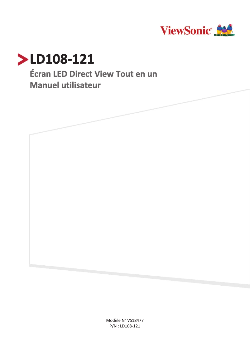Page 1 de la notice Manuel utilisateur Viewsonic LD108-121