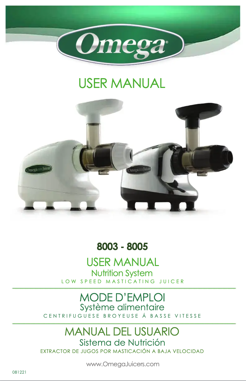 Page n°1 - Manuel utilisateur Omega 8005