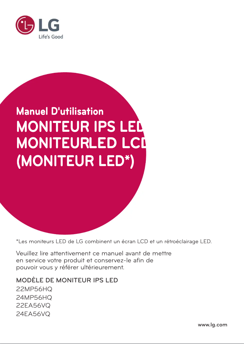 Image de la première page du manuel de l'appareil 22MP56HQ