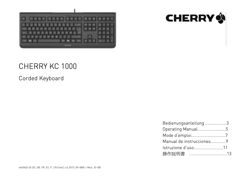 Image de la première page du manuel de l'appareil KC 1000