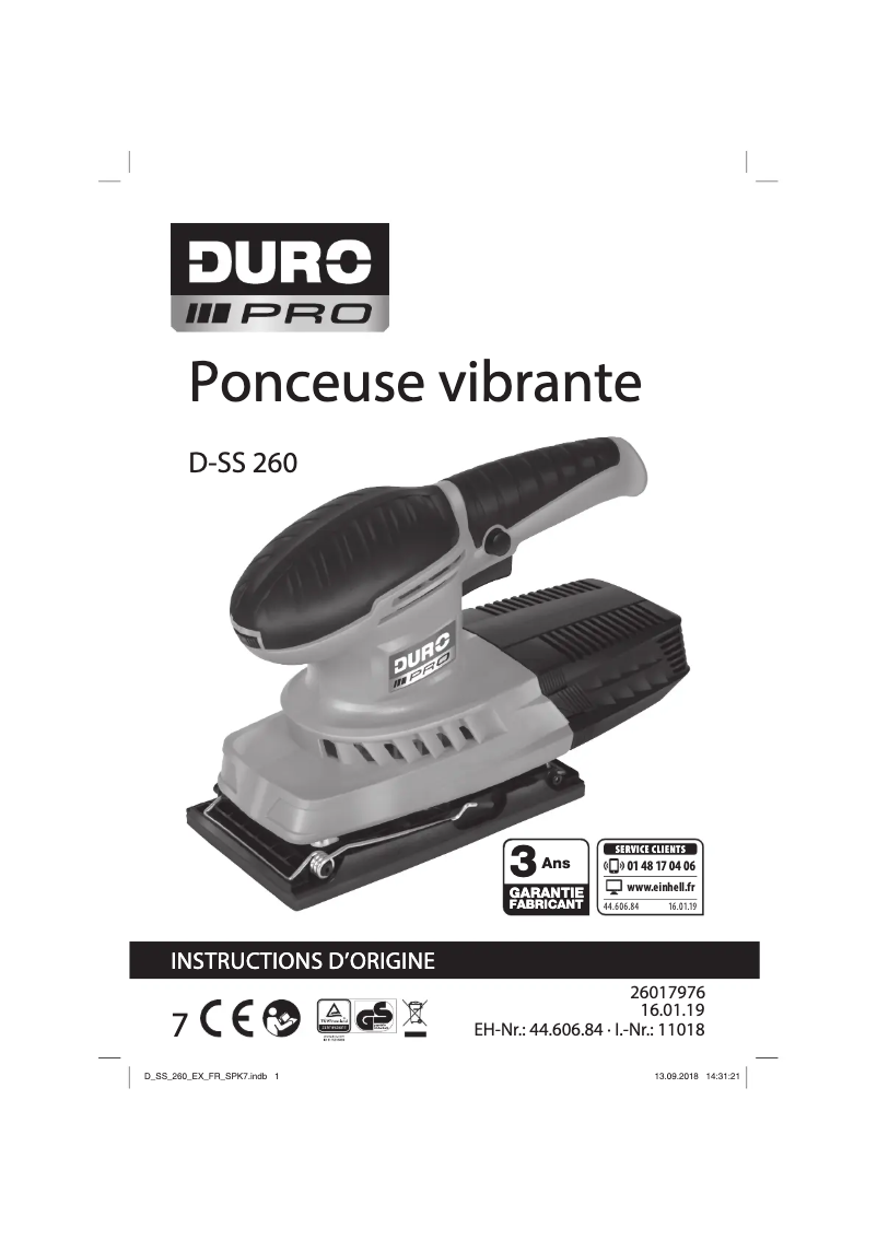 Image de la première page du manuel de l'appareil D-SS 260