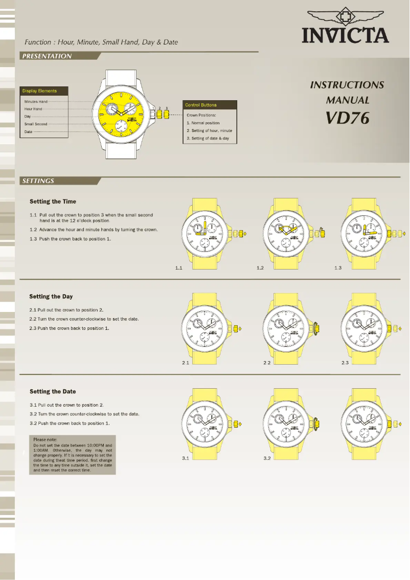 Page 1 de la notice Manuel utilisateur Invicta Character Collection 24930