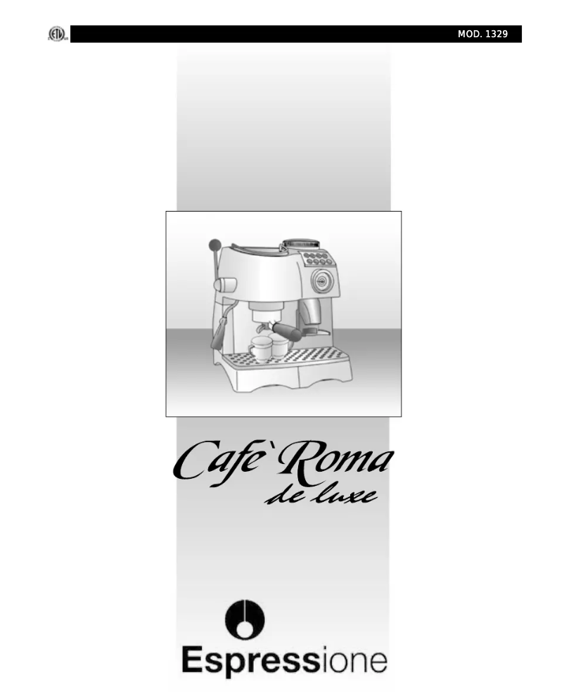 Image de la première page du manuel de l'appareil Cafe Roma Deluxe 1329