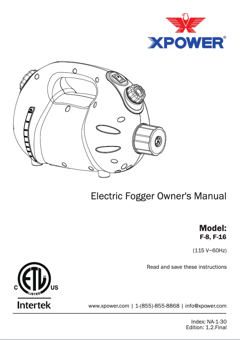 Page 1 de la notice Manuel utilisateur XPower F-16