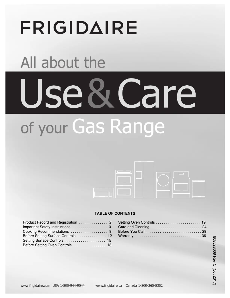 Page 1 de la notice Manuel utilisateur Frigidaire FFGF3016TW