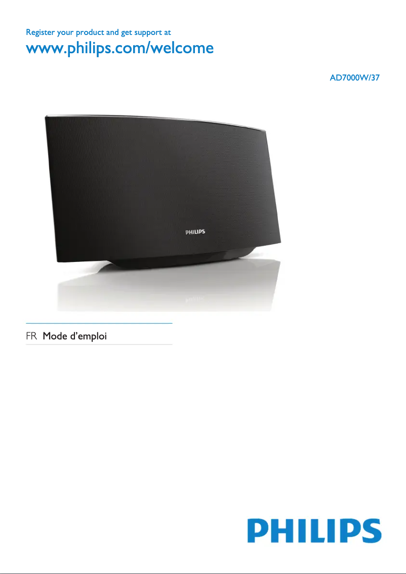Page n°1 - Manuel utilisateur Philips Fidelio SoundAvia AD7000W
