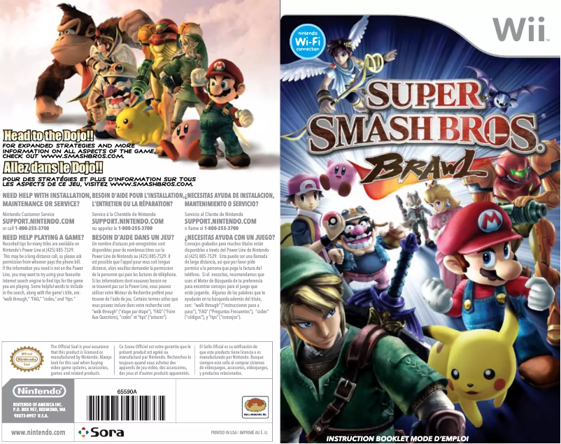 Page 1 de la notice Manuel utilisateur Nintendo Super Smash Bros. Brawl (Wii)