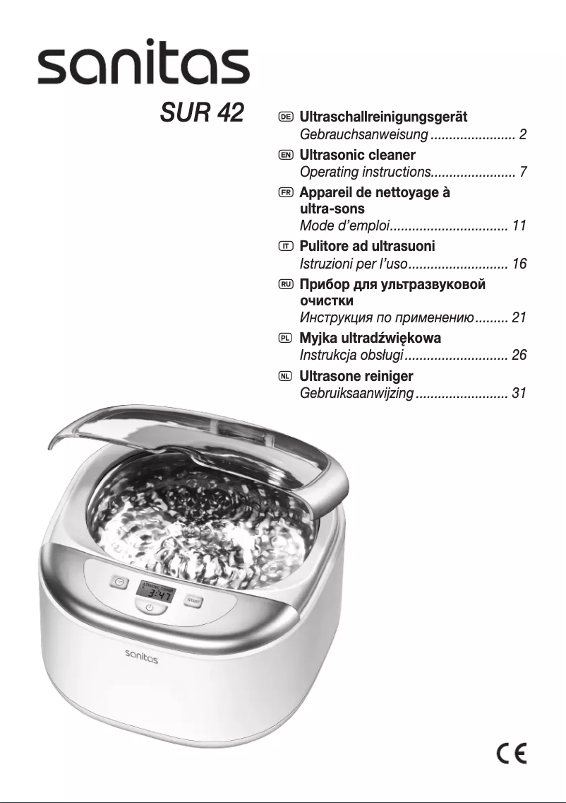 Page n°1 - Manuel utilisateur Sanitas SUR 42