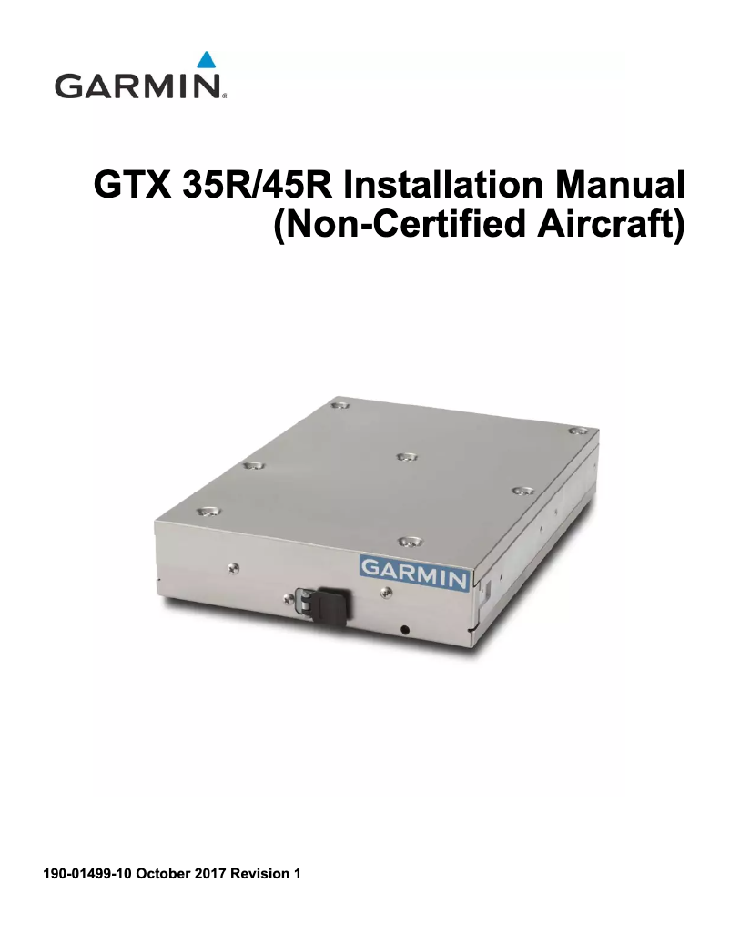 Page 1 de la notice Manuel utilisateur Garmin GTX 35R