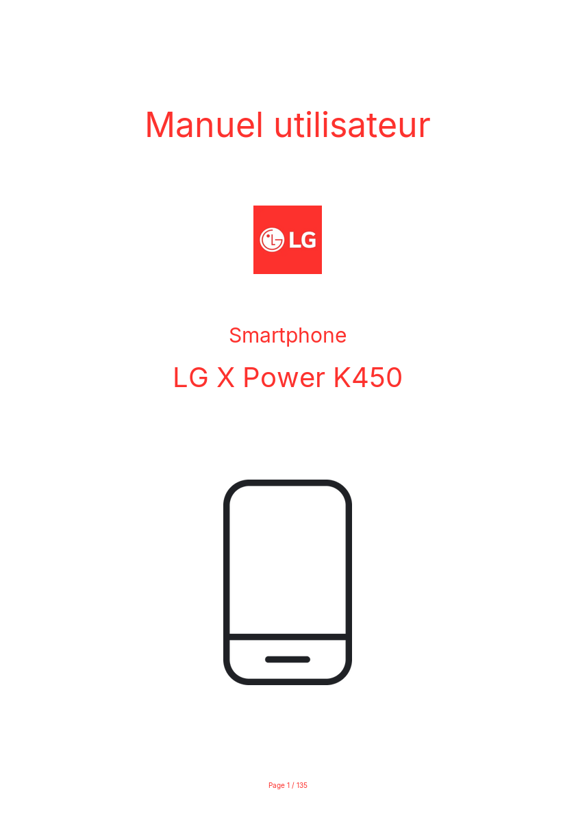 Page n°1 - Manuel utilisateur LG X Power K450