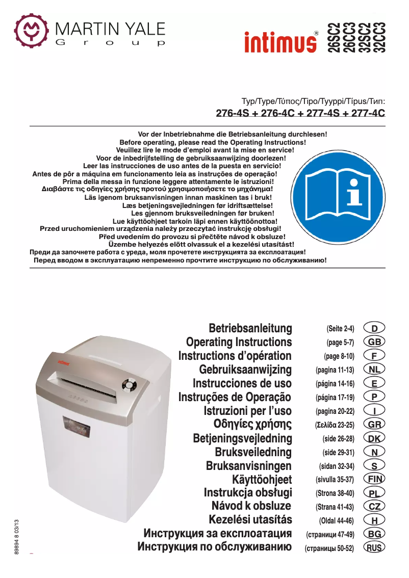 Page n°1 - Manuel utilisateur Intimus Pro 26 CC3