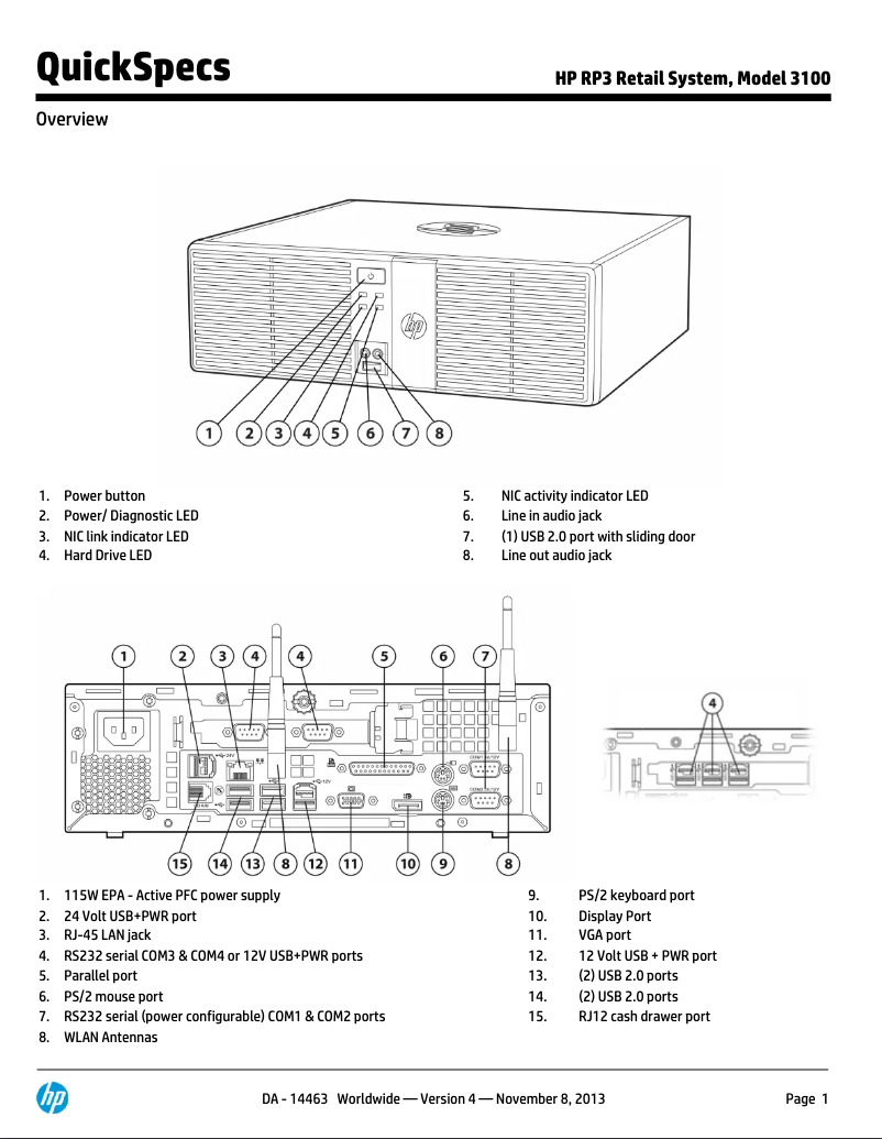 Page 1 de la notice Manuel utilisateur HP 3100