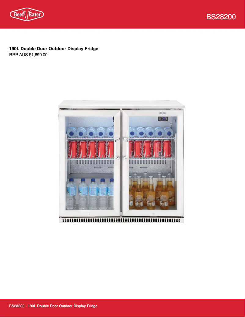 Página 1 del manual Ficha técnica BeefEater BS28200