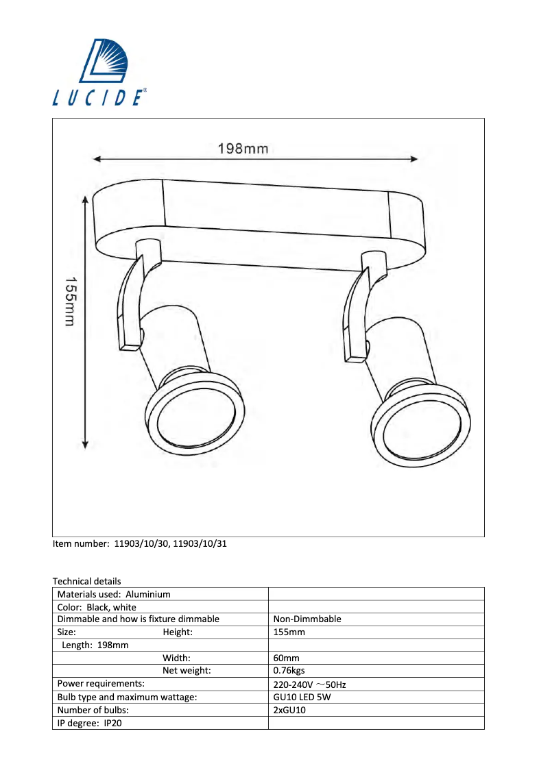 Image de la première page du manuel de l'appareil Jaster 11903/10/31