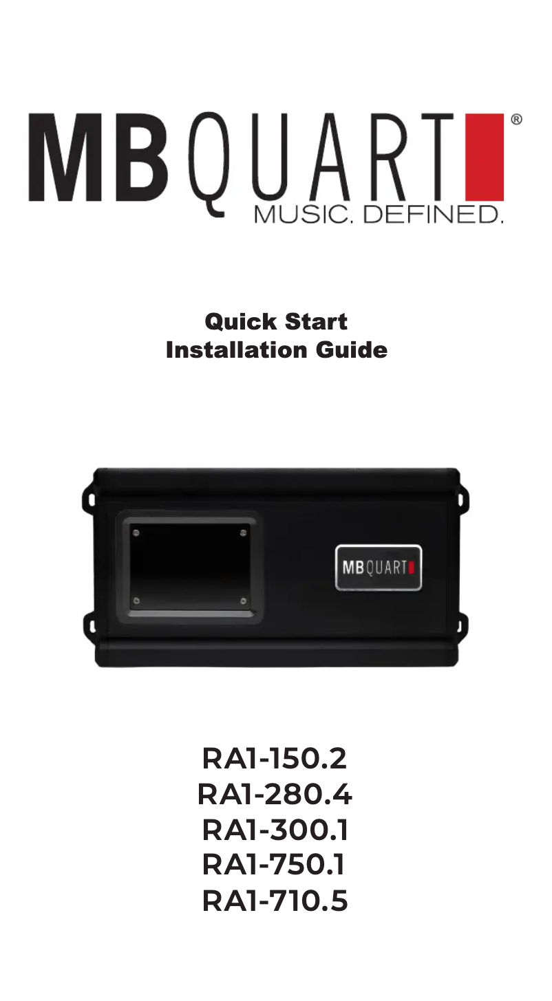 First page image of the manual for RA1-300.1