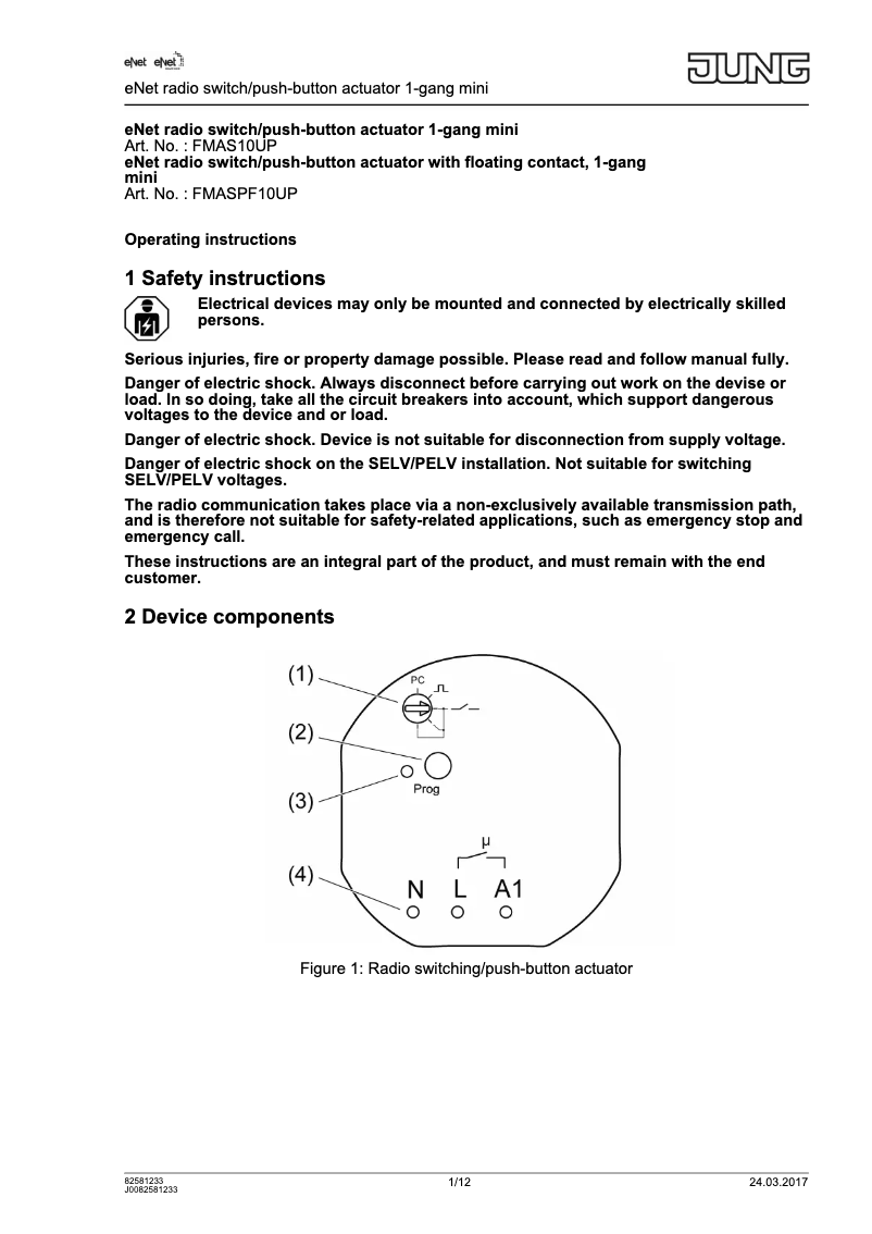 Image de la première page du manuel de l'appareil FM AS 10 UP