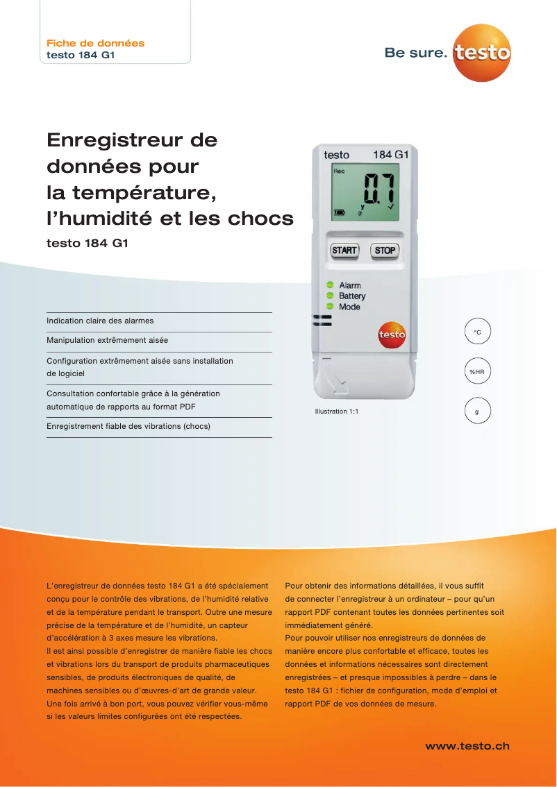 Imagen de la primera página del manual del dispositivo 184 G1