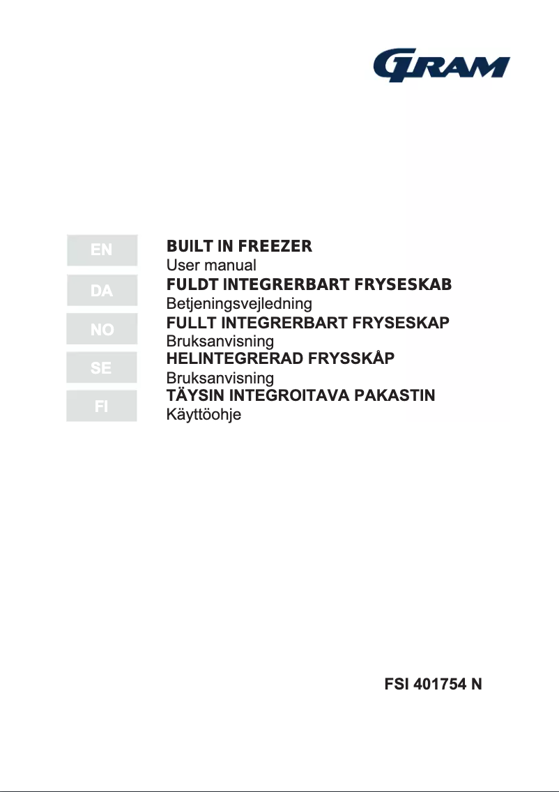 Page n°1 - Manuel utilisateur Gram FSI 401754 N