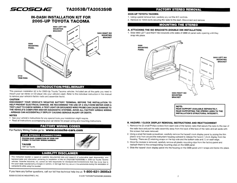 Image de la première page du manuel de l'appareil TA2053S9B