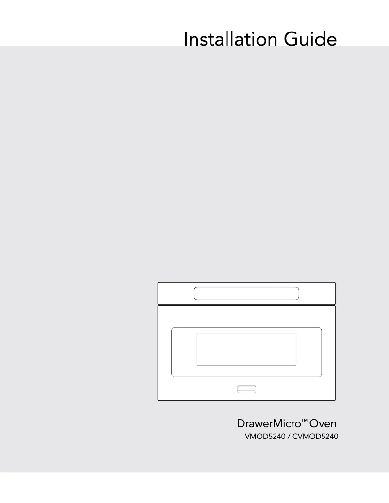 Page 1 de la notice Guide d'installation Viking VMOD5240SS