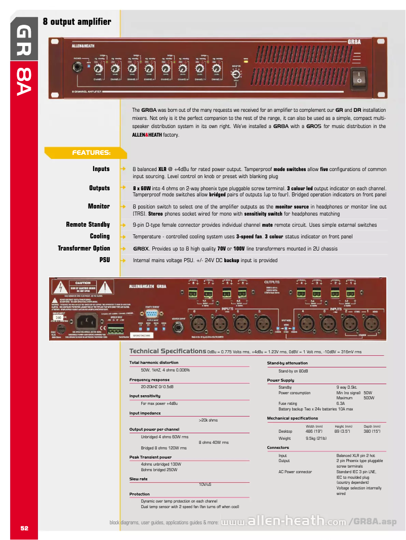 Page n°1 - Brochure Allen & Heath GR8A