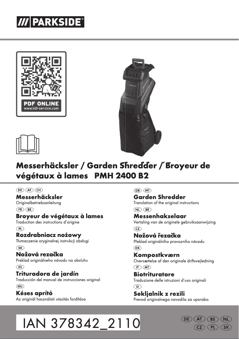 Page 1 de la notice Manuel utilisateur Parkside PMH 2400 B2
