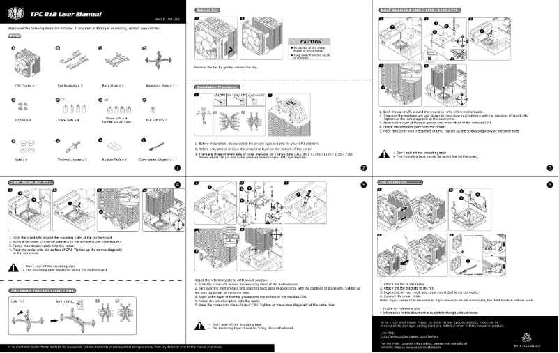 Page 1 de la notice Manuel utilisateur Cooler Master TPC-812