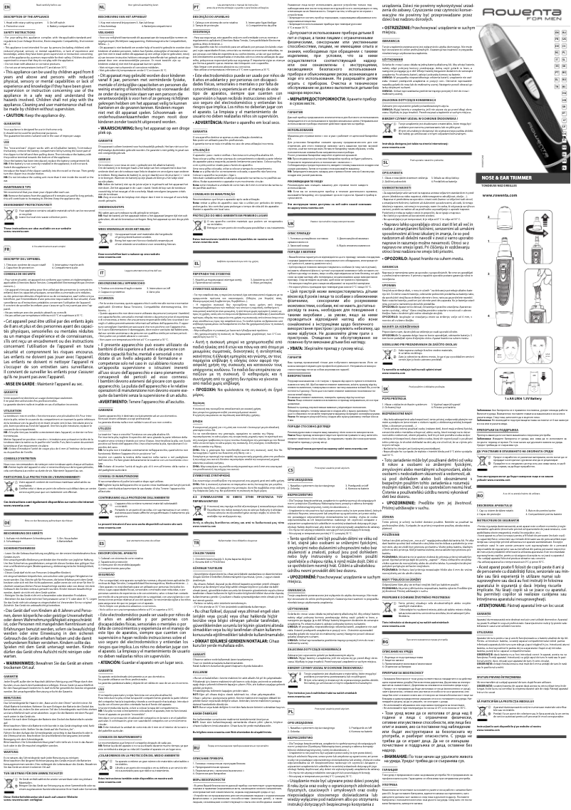 Page 1 de la notice Manuel utilisateur Rowenta for Men Nomad TN3500F0