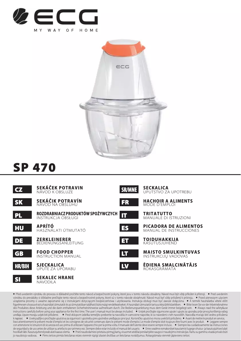 Image de la première page du manuel de l'appareil SP 470