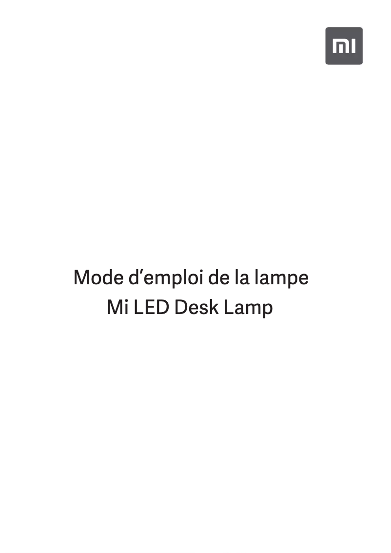 Image de la première page du manuel de l'appareil Mi LED Desk Lamp