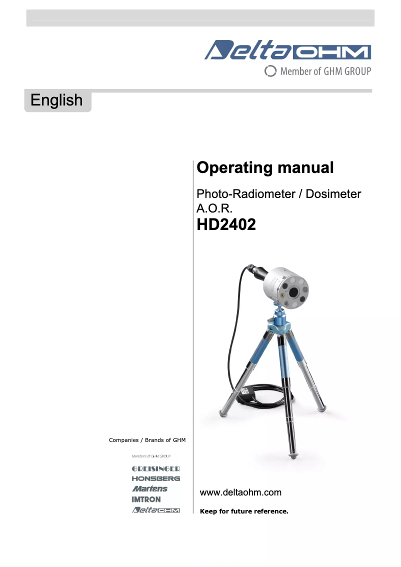 Image de la première page du manuel de l'appareil HD2402