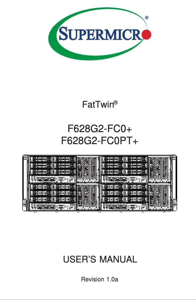 Page 1 de la notice Manuel utilisateur Supermicro SuperServer F628G2-FC0PT+