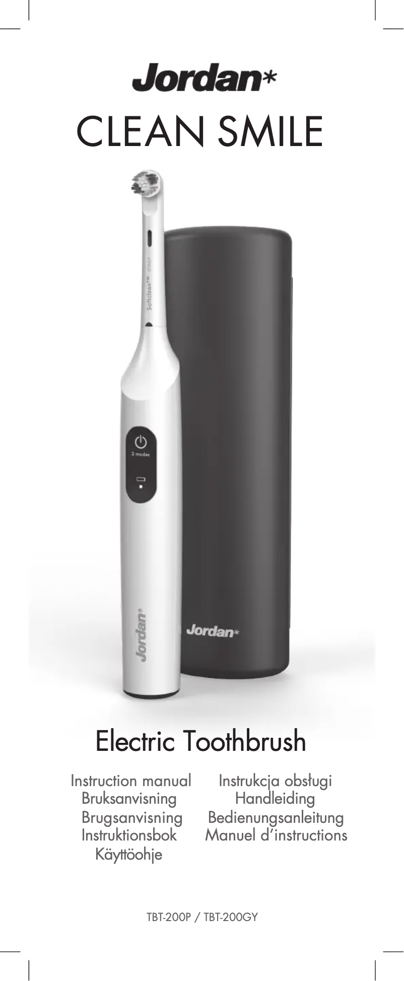 Image de la première page du manuel de l'appareil Jordan Clean Smile TBT-200P