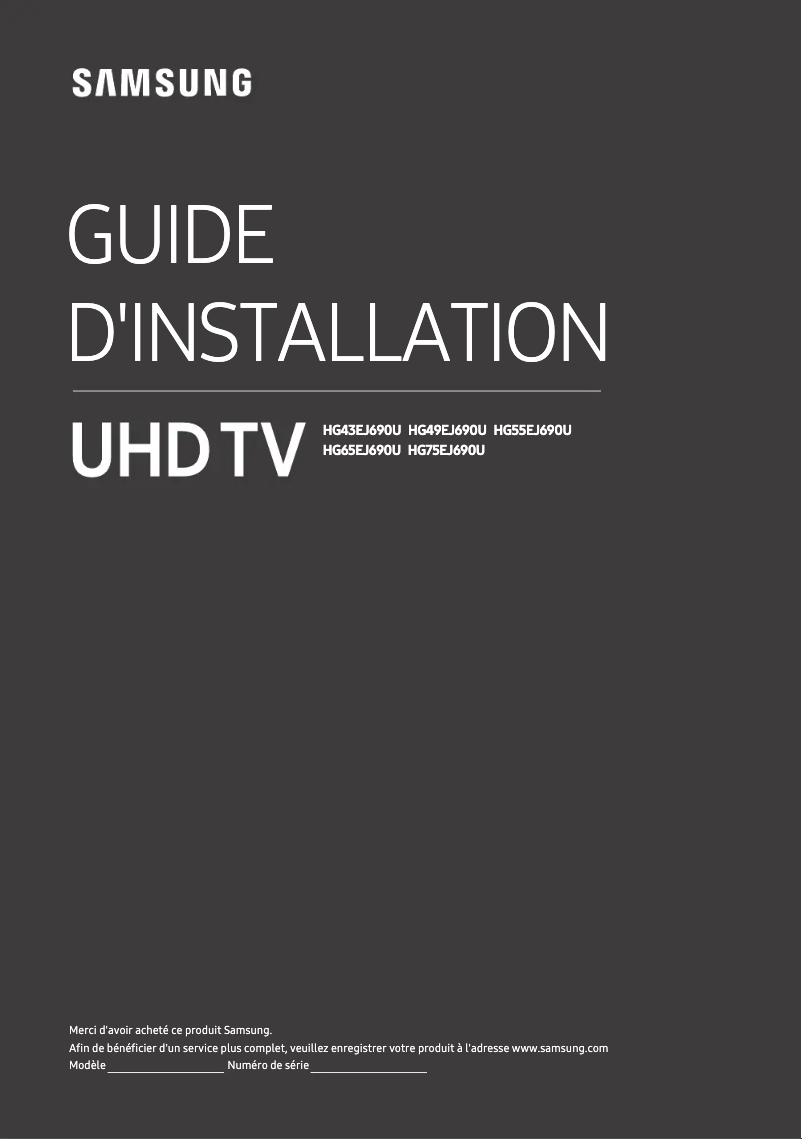 Page 1 de la notice Manuel utilisateur Samsung HG55EJ690UA