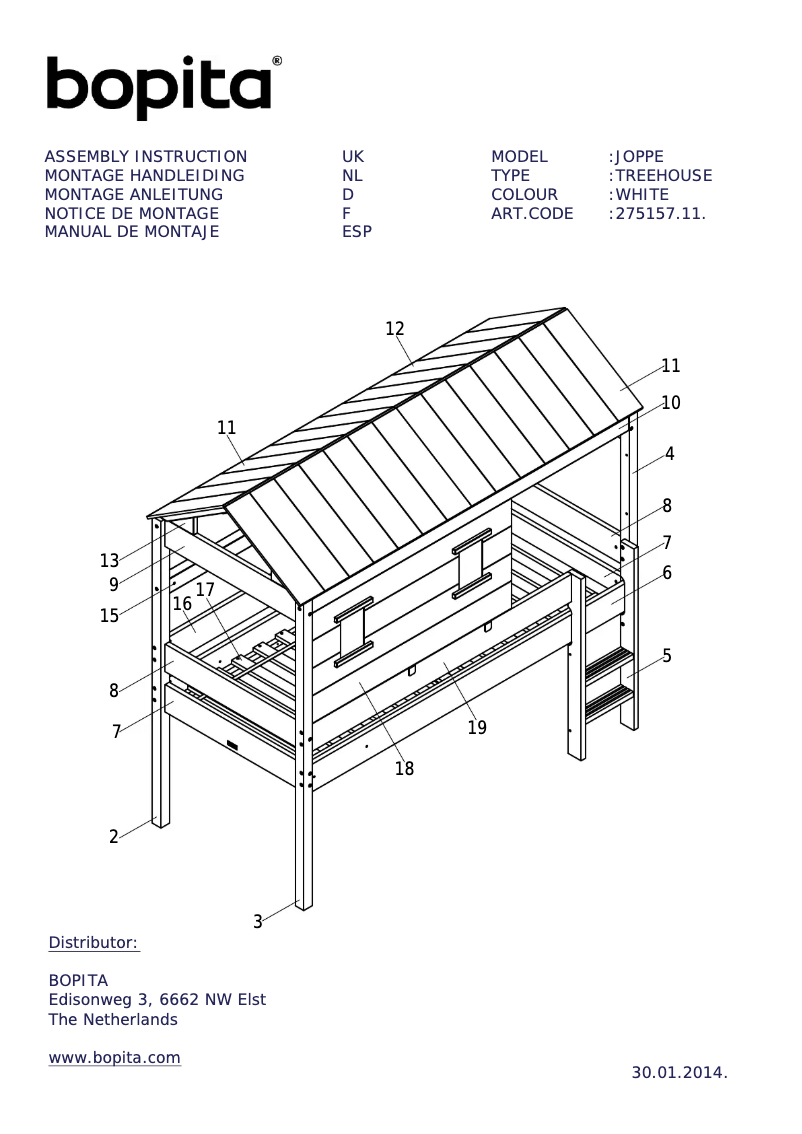 Page 1 de la notice Manuel utilisateur Bopita Joppe