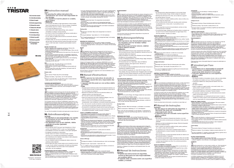 Image de la première page du manuel de l'appareil WG-2432