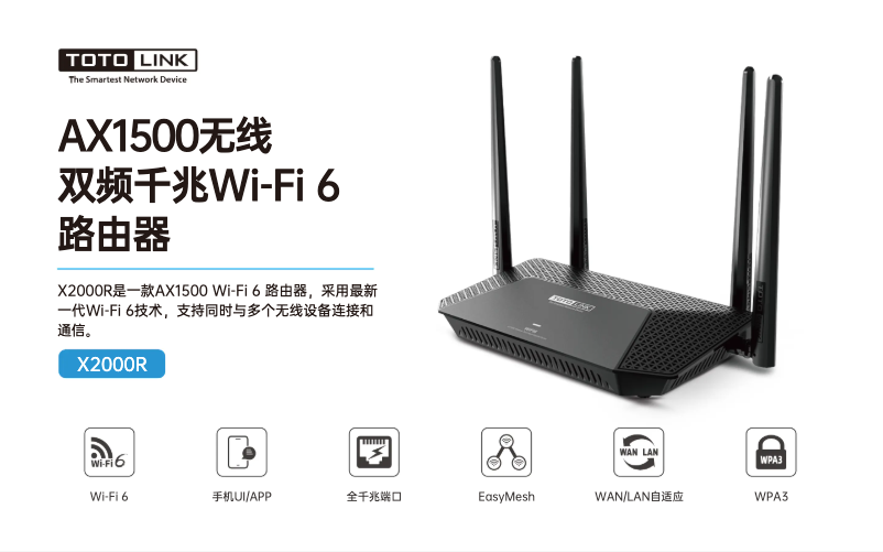 Page 1 de la notice Manuel utilisateur Totolink X2000R