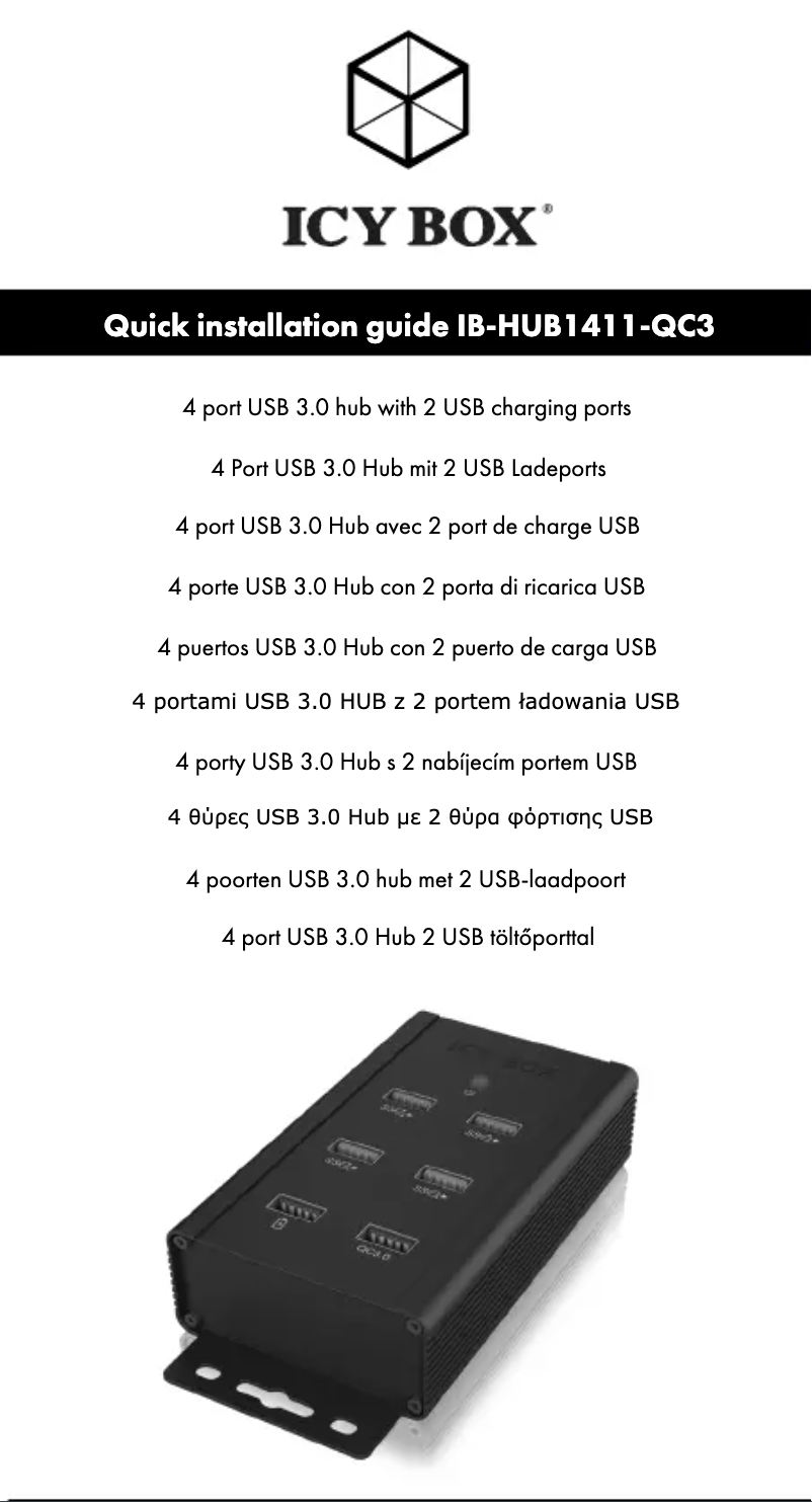 Página 1 del manual Manual de usuario Icy Box IB-HUB1409-C3