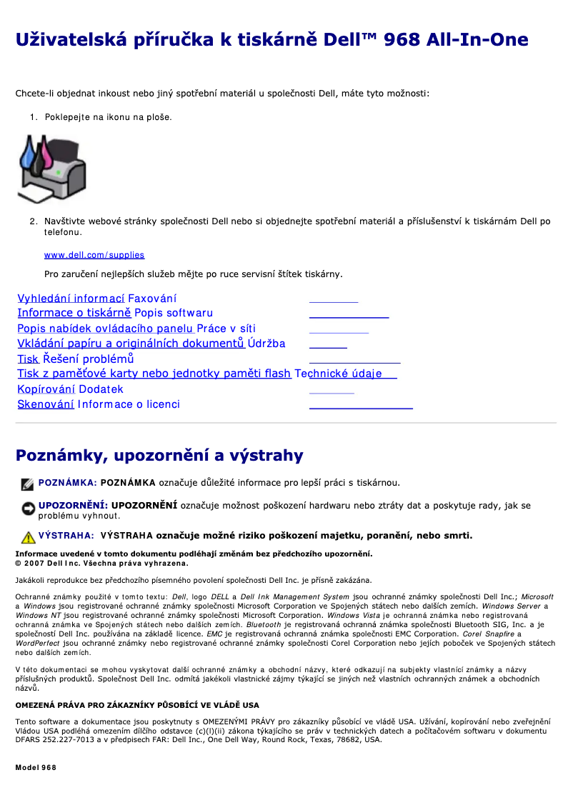 Page n°1 - Manuel utilisateur Dell 968w