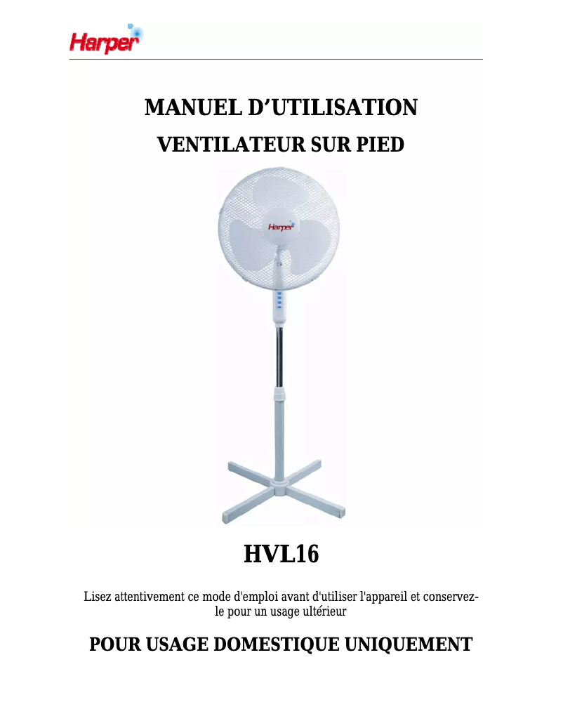 Image de la première page du manuel de l'appareil HVL16
